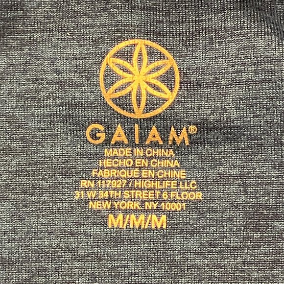 Gaiam Yoga Pants Sz Medium Blue/Dark Turquoise Stretch Leggings Mesh Panels - Picture 3 of 6